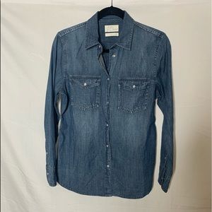 J. CREW DENIM BUTTON DOWN LONG SLEEVE TOP